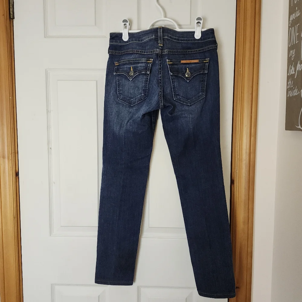 True Religion Women WAKR20Q10 low rise slim straight skinny denim Blue jeans 26 - Picture 4 of 14